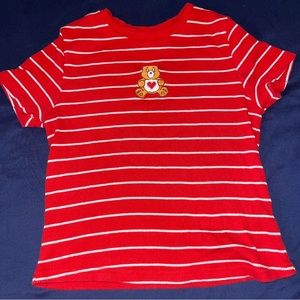 Red Care Bear Cropped Shirt